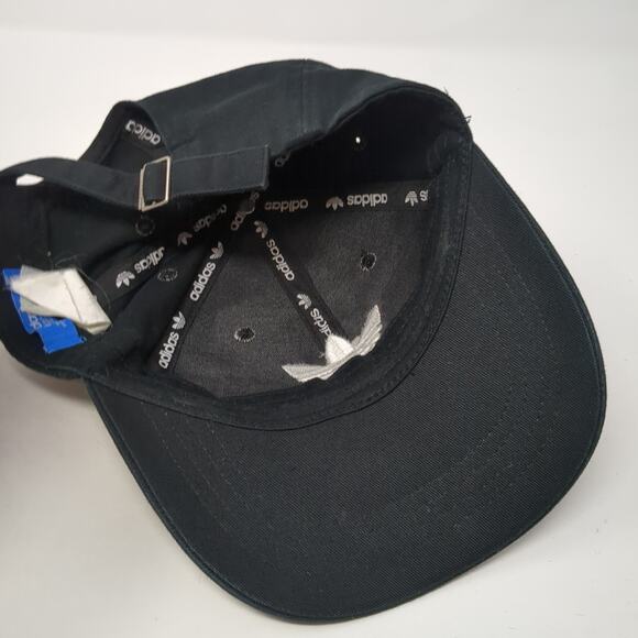 Adidas Trefoil Slideback Hat Black One Size Adjustable Embroidered - Picture 8 of 10